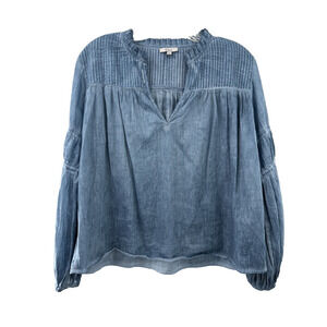 Rails Women's Marli Faded Blue Boho Designer Lightweight Blouse Top Size XS
